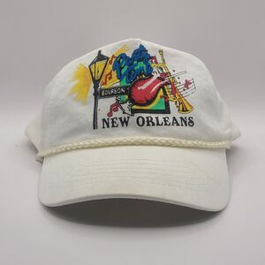 New orleans vintage party line bourbon street white Hat (Kc )